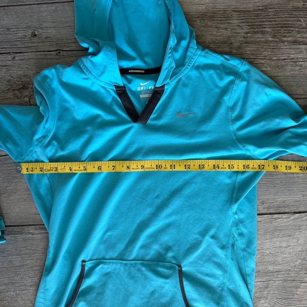 Nike Running Dri-FIT Hoodie Long Sleeve Top Thumb Holes Blue Size S - Picture 6 of 6